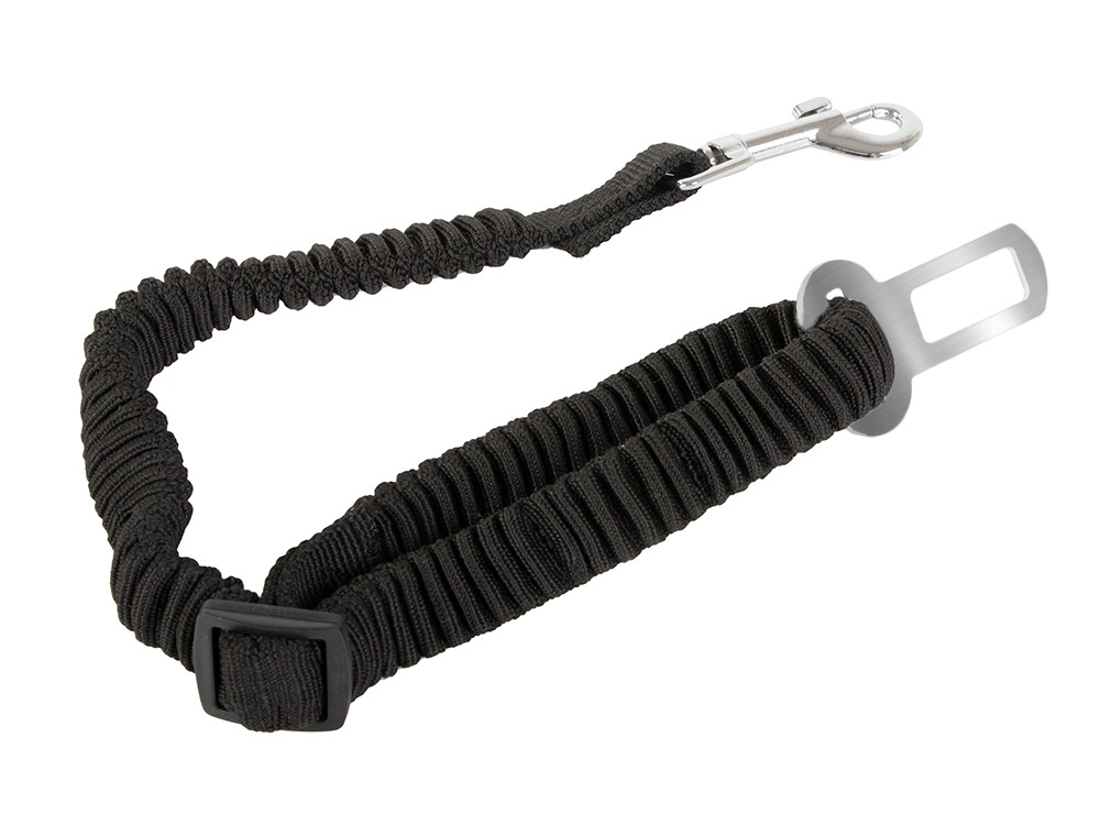 Adjustable Dog Car Seat Belt, Elastic Bungee Safety Leash, Black (0)