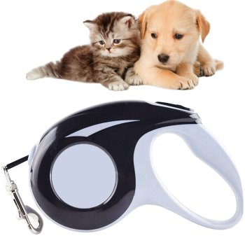 Automatic retractable dog leash with tape and lock, 5m, up to 15kg