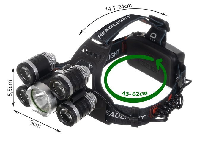 Rechargeable Headlamp Light 5 x LED T6 CREE (6)