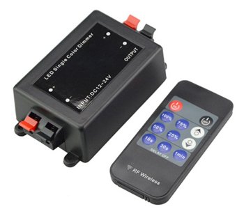 Wireless LED Dimmer Controller 12V with Remote Control, black