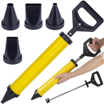 Mortar Grout Gun for Pointing, Grouting, and Cement Application, 4 Nozzles