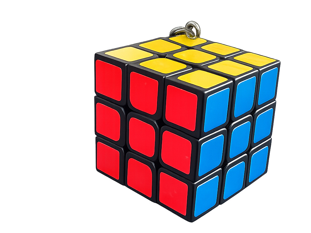 Mini Rubik's Cube Keychain 3x3 Educational Puzzle Toy, Multicolor (1)