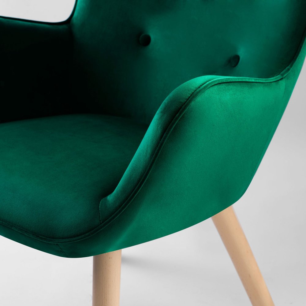 Sofotel Norse Wingback Armchair with Footstool, Dark Green (3)