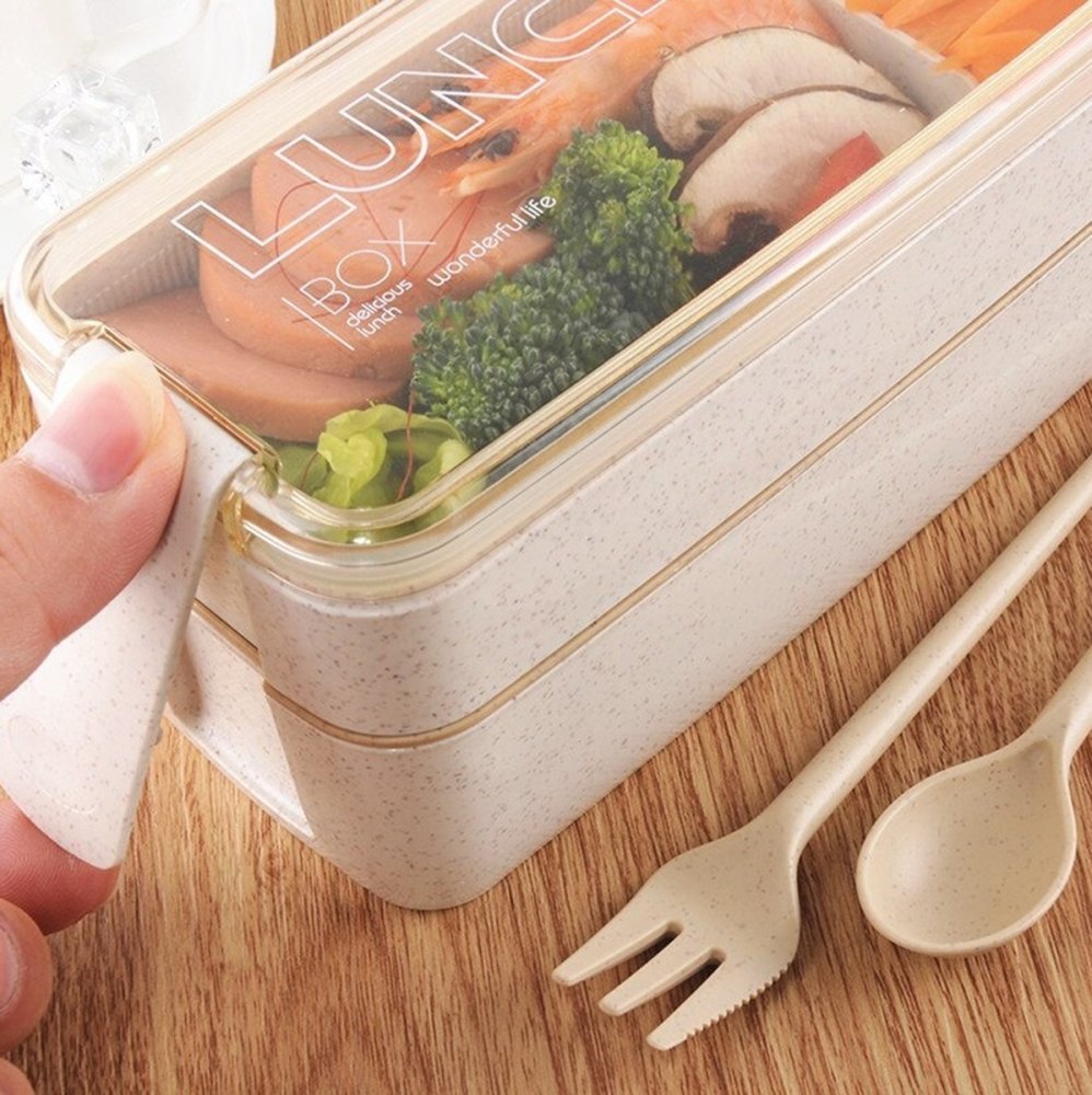Lunch Box with Lid, 750 ml, Beige (1)