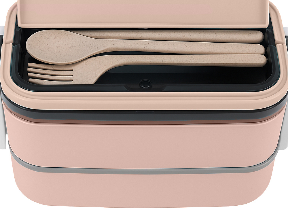 Bento Lunch Box with Compartments XXL, 2 Tier Stackable Meal Prep Container with Utensils, pink (1)