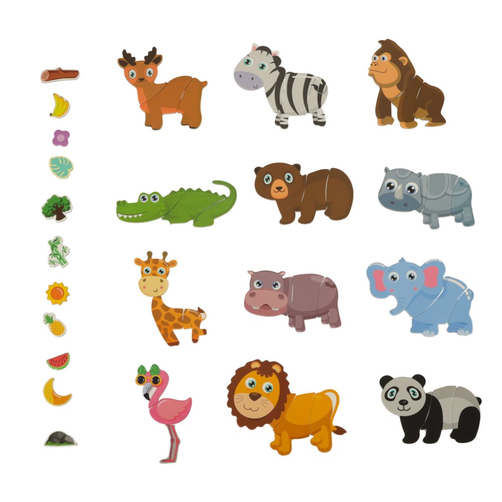 Magnetic Educational Creative Board for Children with Animals Figures, 26x19cm (0)