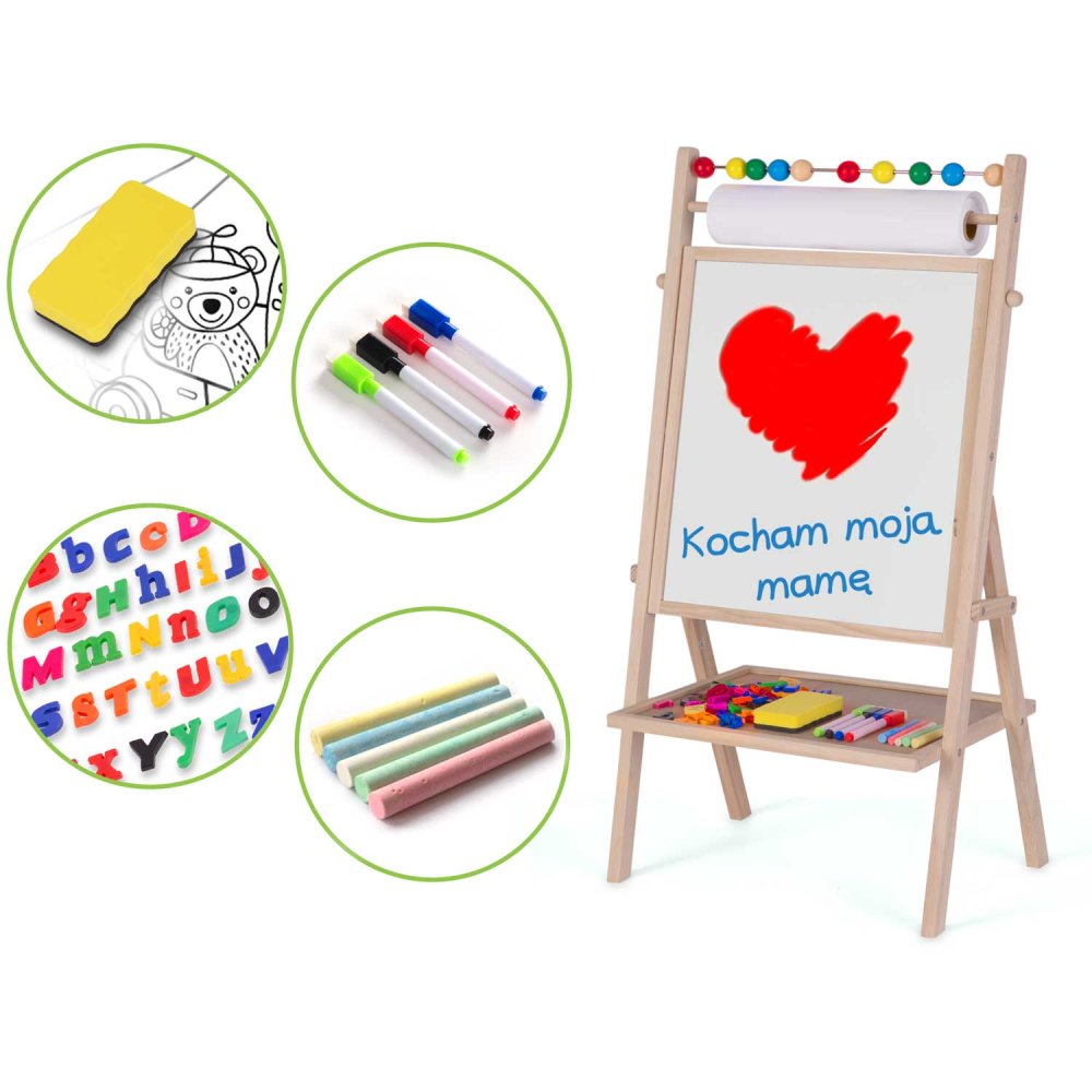 Ricokids Double-Sided Magnetic Art Easel for Kids with Accessories (3)