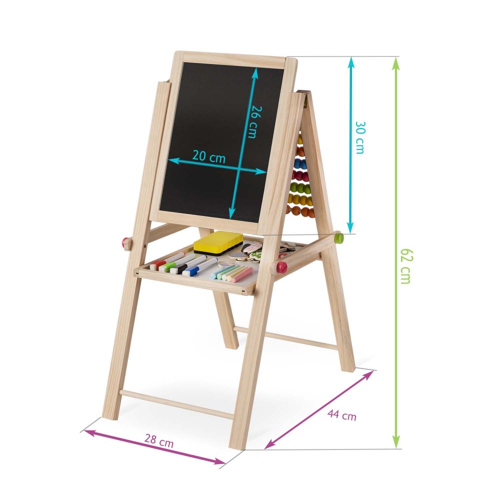 Ricokids Foldable Double-Sided Kids Easel with Magnetic Whiteboard & Chalkboard (2)