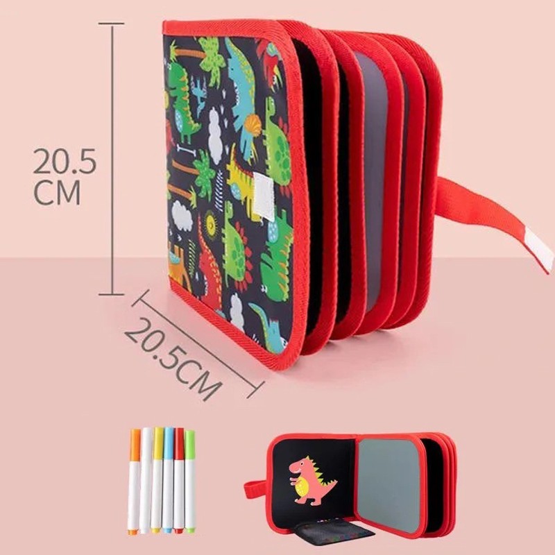 Blackboard Drawing Book + Chalk Pens Dinosaurs (0)