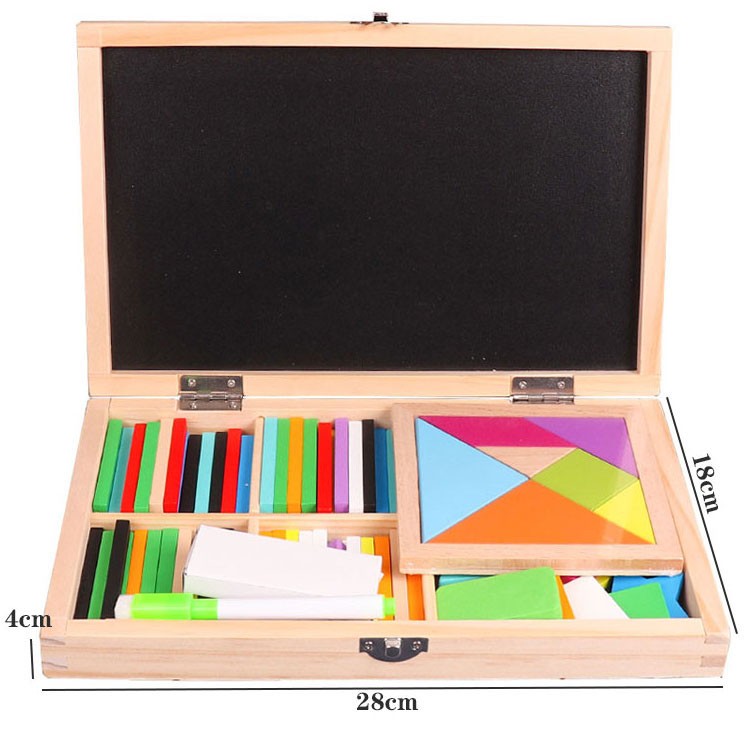 Double-Sided Magnetic Whiteboard & Chalkboard Math Learning Set Jhtoy-242 (2)