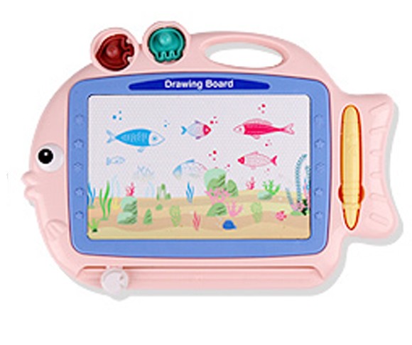 Colorful Magnetic Drawing Board for Kids Fish, Pink (0)