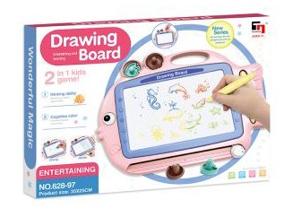 Colorful Magnetic Drawing Board for Kids Fish, Pink (1)