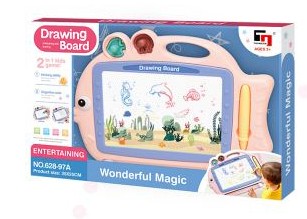 Colorful Magnetic Drawing Board for Kids Fish, Pink (2)