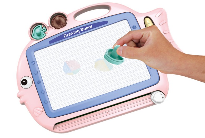 Colorful Magnetic Drawing Board for Kids Fish, Pink (3)
