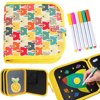 Whiteboard Drawing Book + Teddy Bear Chalk Pens