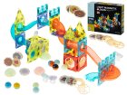 Kids Light Magnetic Constructor Rolling Ball Rail Bricks Set 75 pcs
