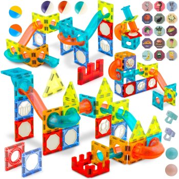 Ricokids Light-Up Magnetic Building Blocks Marble Run Set RK-763