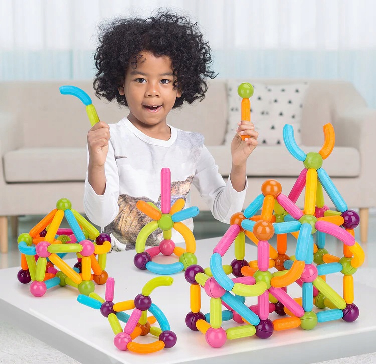 Magnetic Magic Blocks Bricks Balls Educational Building Toy, 84 pcs. (6)