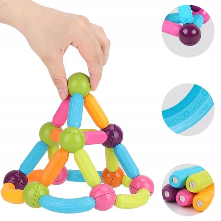 Magnetic Magic Blocks Bricks Balls Educational Building Toy, 84 pcs. (8)