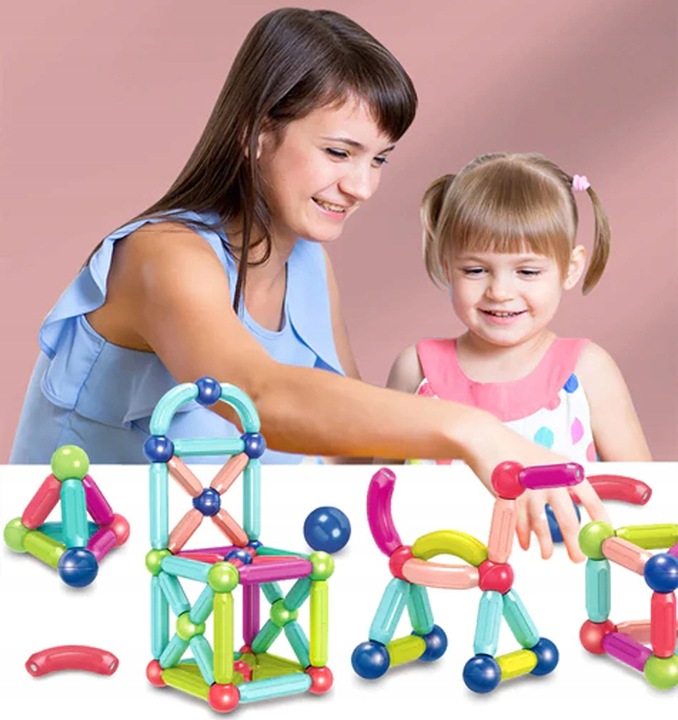 Magnetic Magic Blocks Bricks Balls Educational Building Toy, 84 pcs. (9)