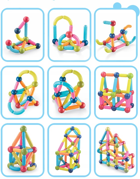 Magnetic Magic Blocks Bricks Balls Educational Building Toy, 84 pcs. (10)