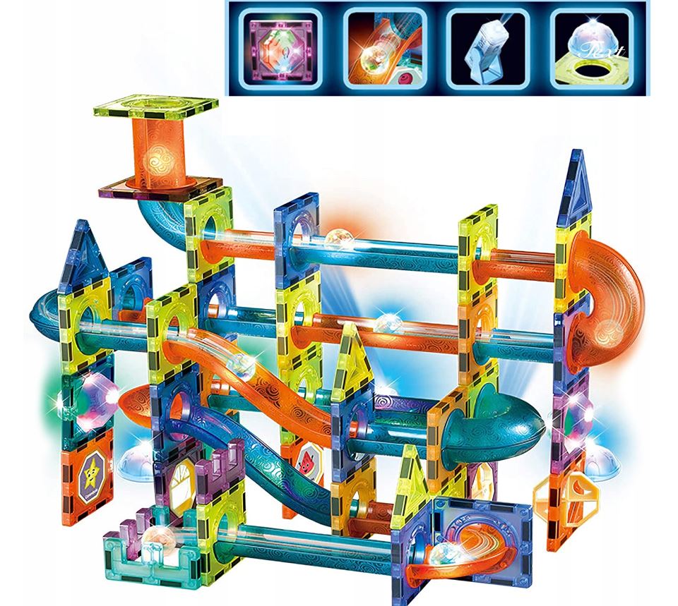 Light Magnetic Blocks Ball Track, Set of 110 Pcs (4)