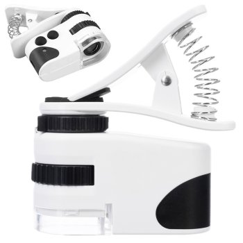 Clip-On Mini Microscope for Phone 60x with LED and UV Light
