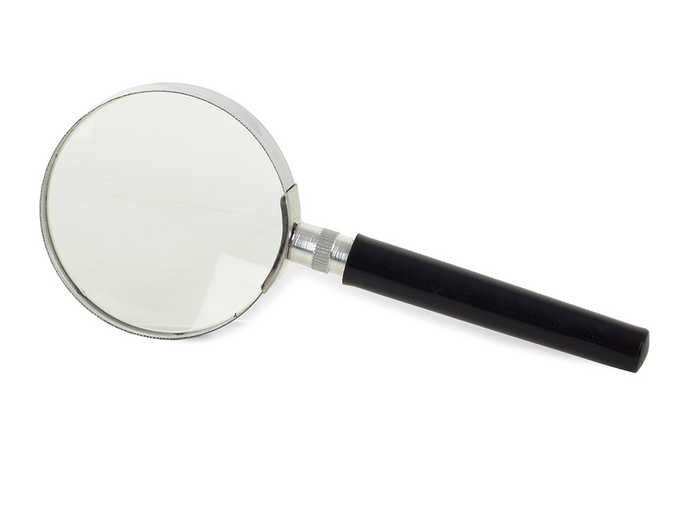 Classic Handheld Magnifying Glass 60mm with Metal Frame, Silver-Black (1)