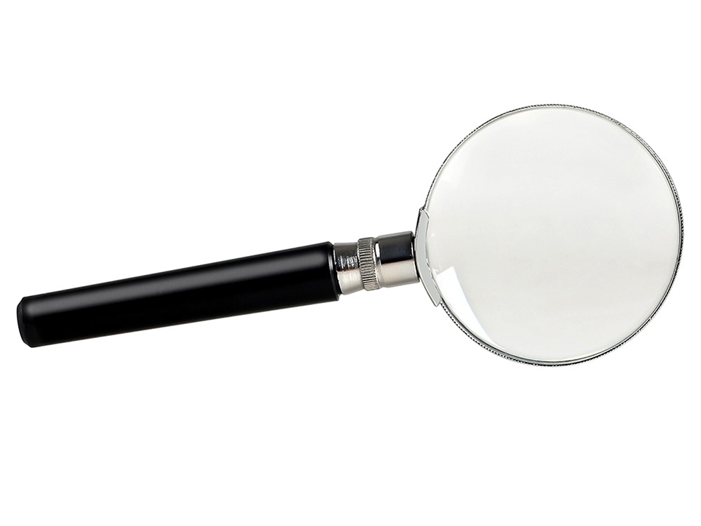 Classic Handheld Magnifying Glass 60mm with Metal Frame, Silver-Black (2)
