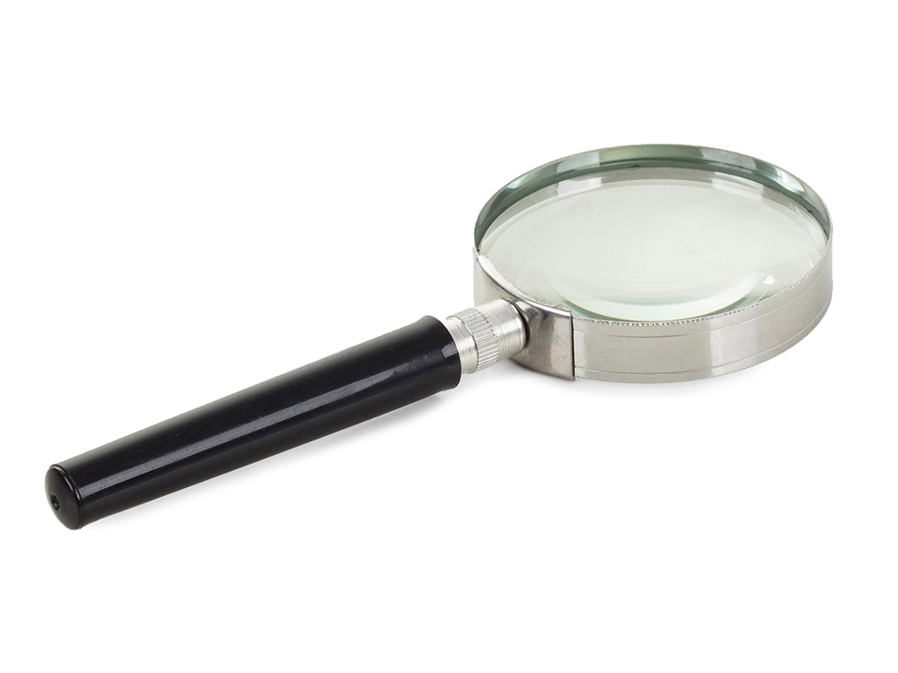 Classic Handheld Magnifying Glass 60mm with Metal Frame, Silver-Black (3)