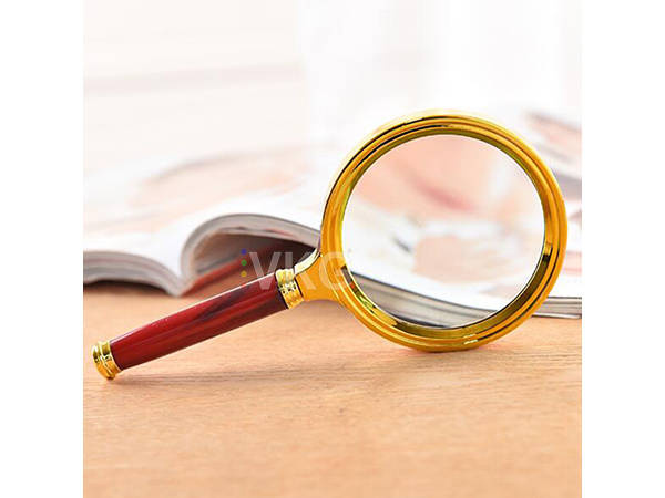 Classic Handheld Magnifying Glass 80mm for Reading and Hobbies, Gold (0)
