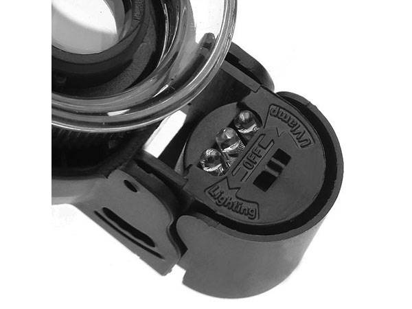 Jeweler's Loupe 45x with 2 LED and UV Light, Pocket Magnifying Glass, Black (3)