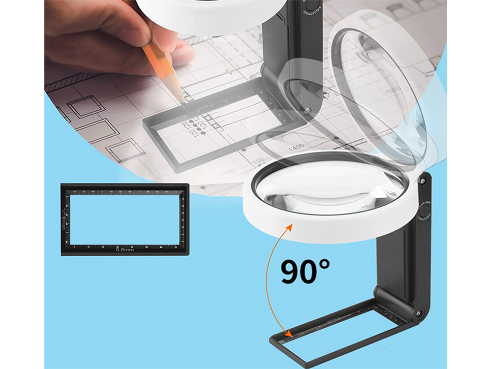 Folding Jeweler's Loupe 10x 25x with 6 LED, 2 UV Lights and Scale (3)