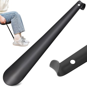 Shoe Spoon Horn Tongue Metal with Hook, 58 cm