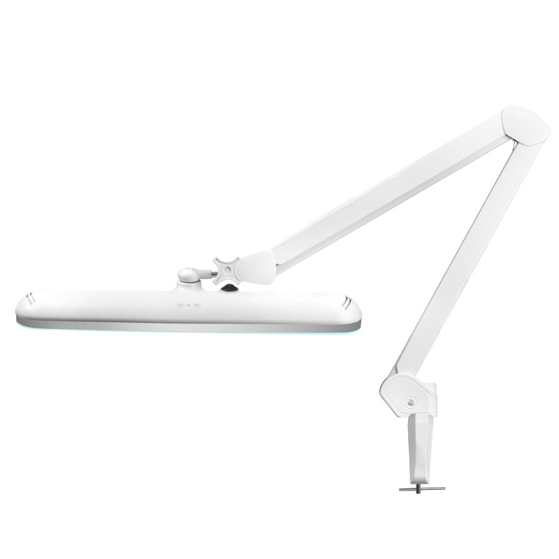 LED Beauty Desk Lamp Elegante 801-l with Clamp and Dimmable Light, White (0)