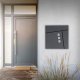 Modern Wall Mounted Mailbox with Newspaper Holder, Anthracite