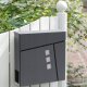 Modern Wall Mounted Mailbox with Newspaper Holder, Anthracite