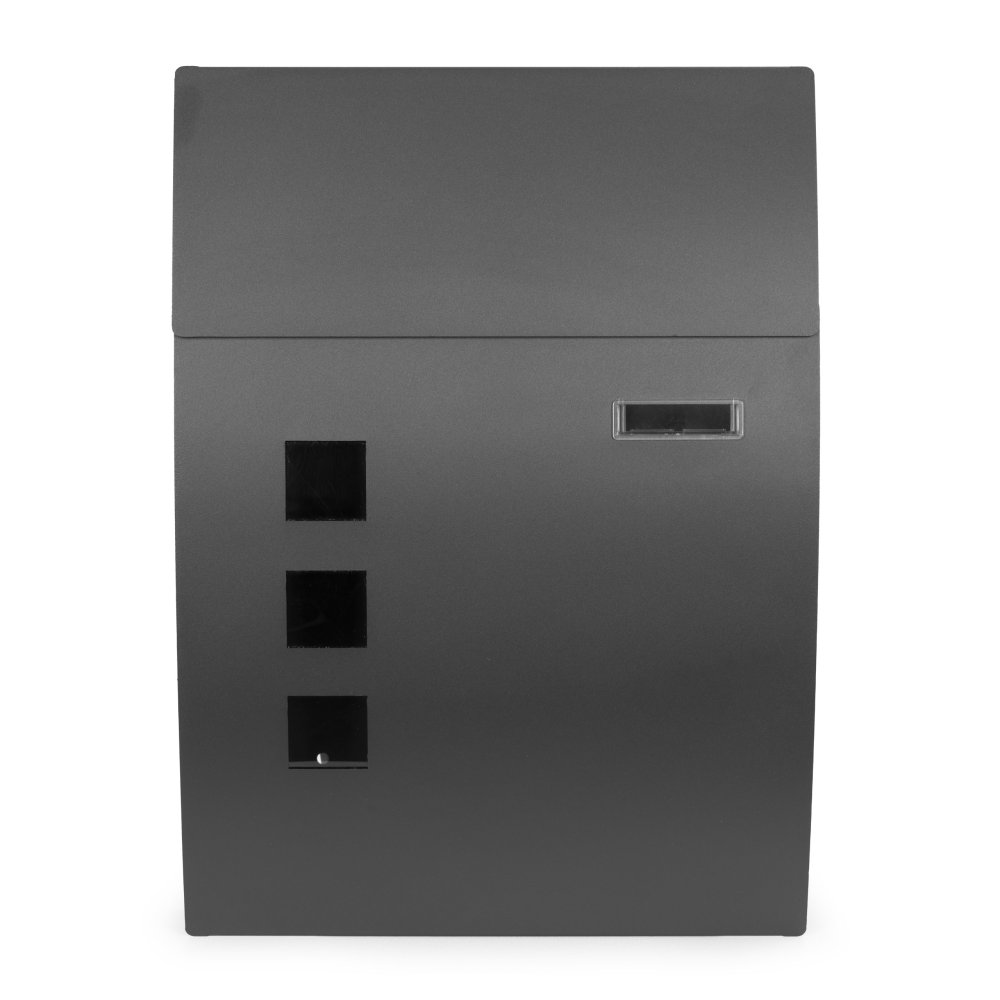 ModernHome Wall Mount Mailbox Locking Galvanized Steel Letterbox, Anthracite (2)