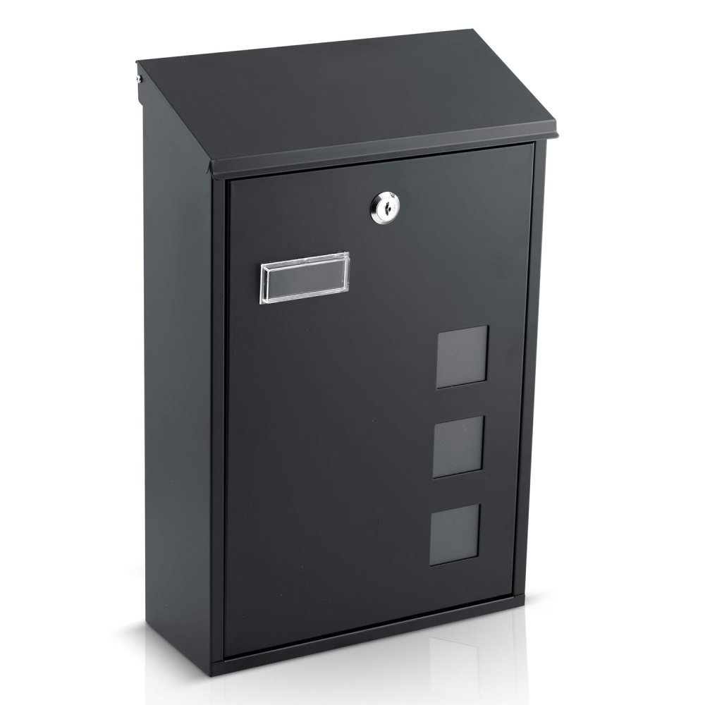 Humberg Wall-Mounted Mailbox HM-864, 39x25.5x12 cm, Black (0)