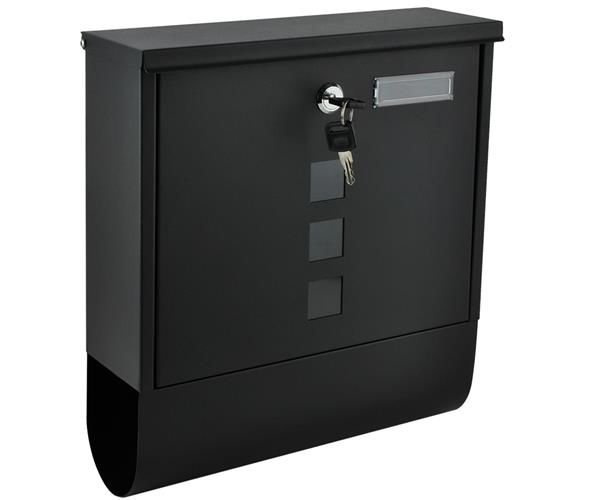Wall Mount Mailbox with Newspaper Holder, Black (3)