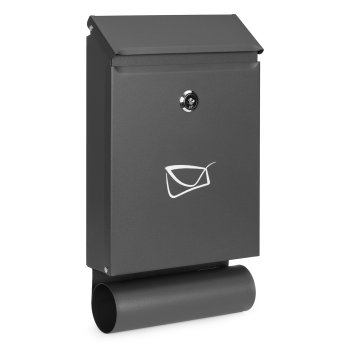 Wall Mount Mailbox with Newspaper Holder ModernHome, Locking Galvanized Steel, Anthracite