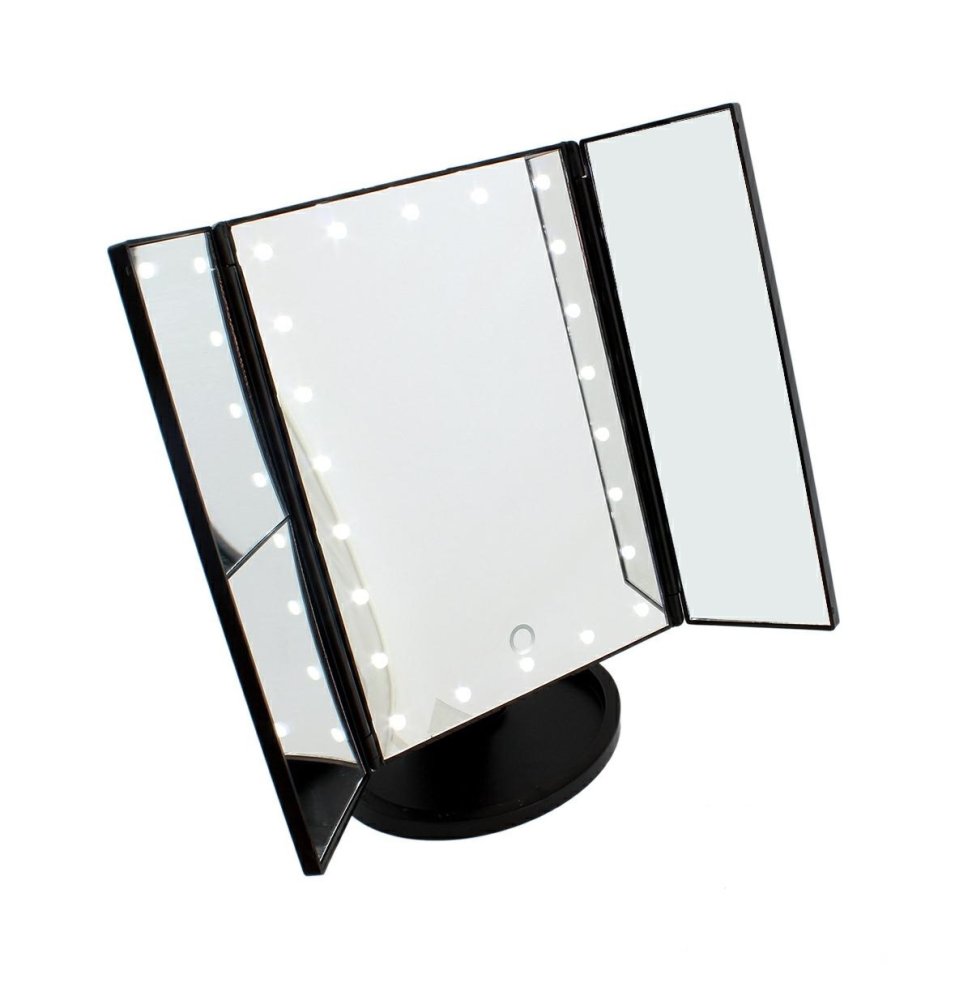 Superstar Magnifying Makeup Mirror with LED Lightning and 2x 3x Magnification, Black (0)
