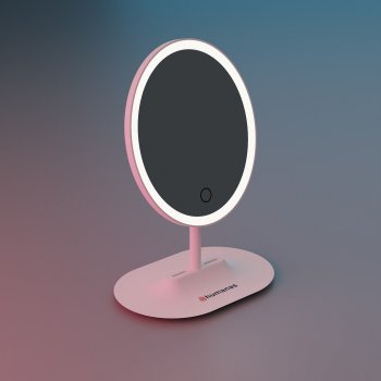 Humanas HS-ML03 Magnifying Makeup Mirror with LED Light and 5x Magnification, White