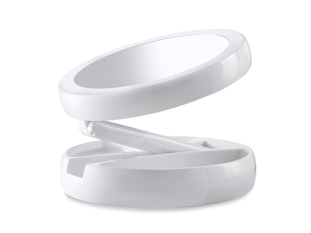 Magnifying Table Makeup Mirror with LED Light Foldable (2)