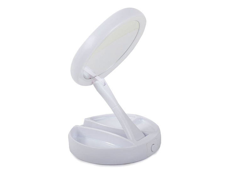 Magnifying Table Makeup Mirror with LED Light Foldable (12)