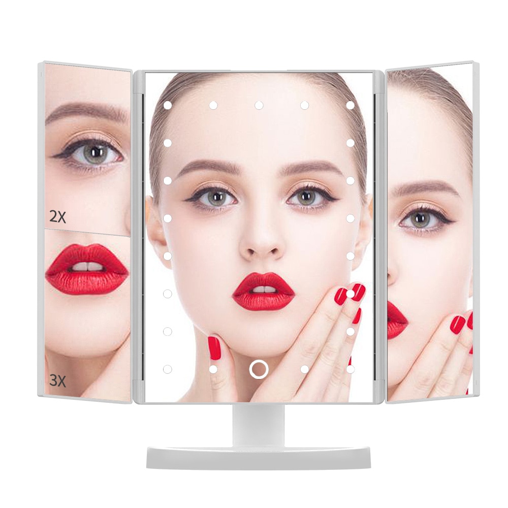 Superstar Magnifying Makeup Mirror with LED Light and 2x 3x Magnification, White (0)