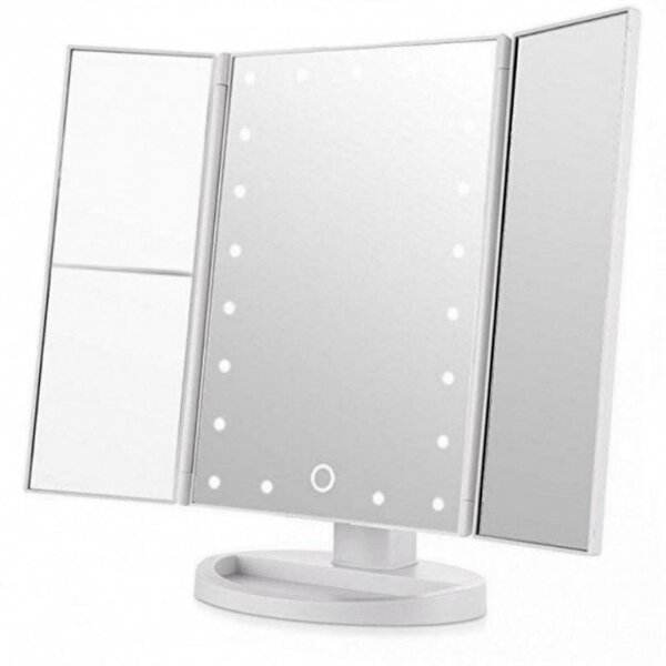Superstar Magnifying Makeup Mirror with LED Light and 2x 3x Magnification, White (1)