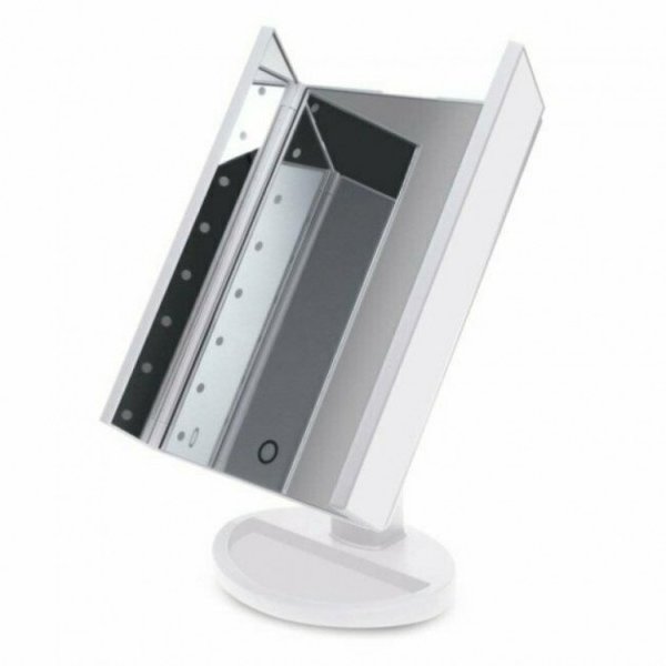 Superstar Magnifying Makeup Mirror with LED Light and 2x 3x Magnification, White (2)