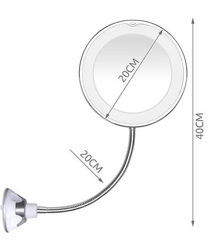 Magnifying Makeup Mirror with LED Light and Magnet (0)