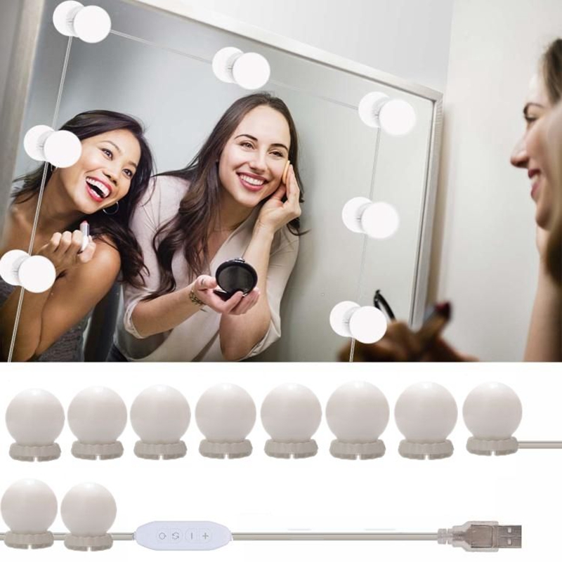 Hollywood Style Vanity Mirror Makeup Dimmable LED Lamps Lights, 10 Pieces (4)
